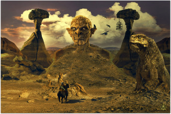 Картинка фэнтези пейзажи голова всадник