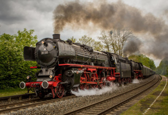 Картинка техника паровозы железная дорога рельсы паровоз вагоны