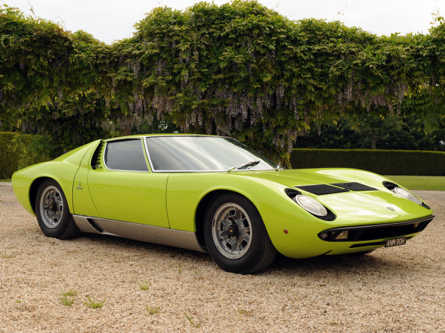 Обои картинки фото автомобили, lamborghini, p400, s, miura, зеленый, uk-spec
