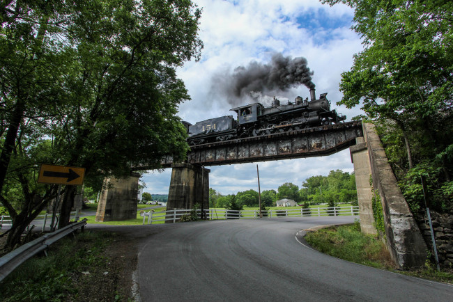 Обои картинки фото техника, паровозы, паровоз, рельсы, вагоны, железная, дорога