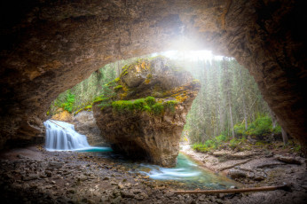 Картинка природа водопады лес водопад река