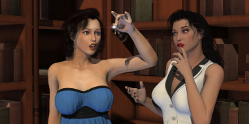 Картинка librarian 3д+графика фантазия+ fantasy девушки фон взгляд