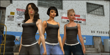 Картинка 3д+графика люди+ people девушки взгляд фон