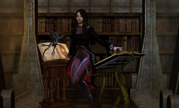 Картинка 3д+графика фантазия+ fantasy девушка взгляд фон дракон