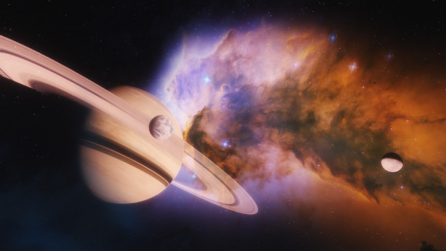 Обои картинки фото космос, сатурн, пространство, звезды, saturn