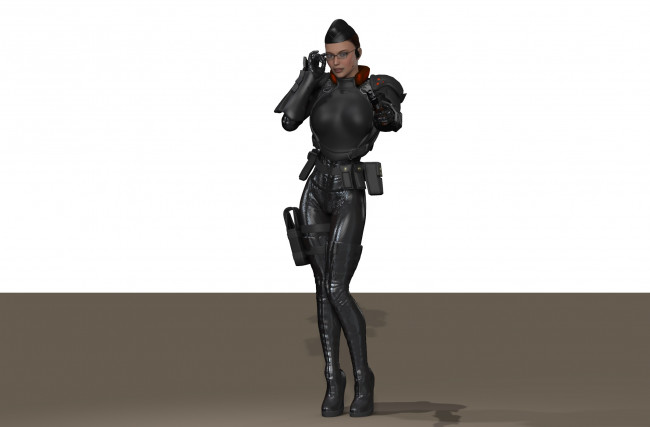 Обои картинки фото 3д графика, люди , people, девушка, взгляд, фон