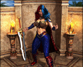 Картинка 3д+графика фантазия+ fantasy взгляд девушка фон