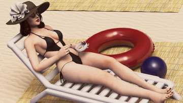 Картинка 3д+графика люди+ people девушка фон взгляд