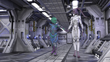 Картинка 3д+графика существа+ creatures космический корабль