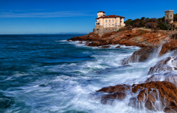 Картинка castel+boccale+livorno города замки+италии побережье