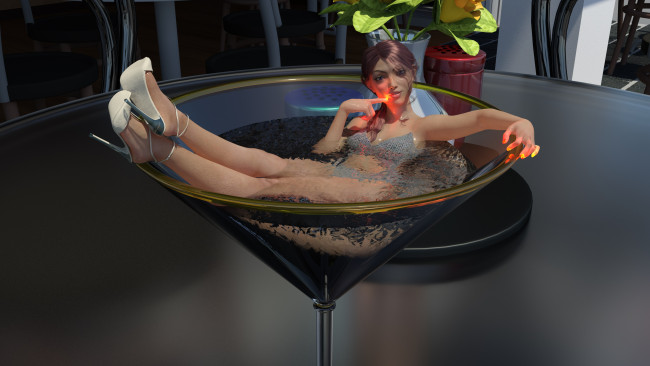 Обои картинки фото 3д графика, люди , people, девушка, фон, взгляд