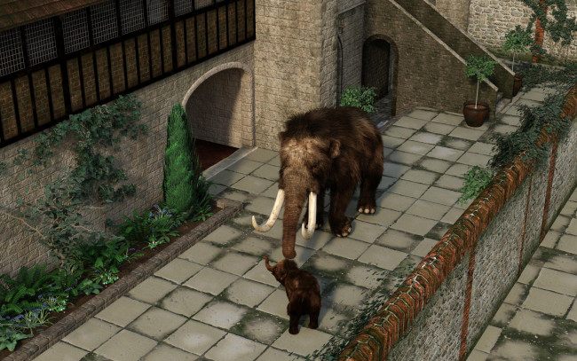 Обои картинки фото 3д графика, животные , animals, фон, мамонт