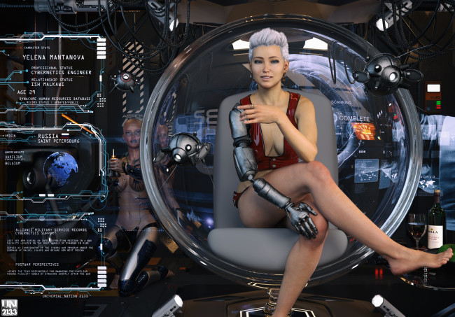 Обои картинки фото 3д графика, фантазия , fantasy, девушка, фон, взгляд