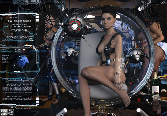 Обои картинки фото 3д графика, фантазия , fantasy, фон, взгляд, девушка