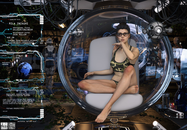 Обои картинки фото universal nation, 3д графика, фантазия , fantasy, фон, взгляд, девушка