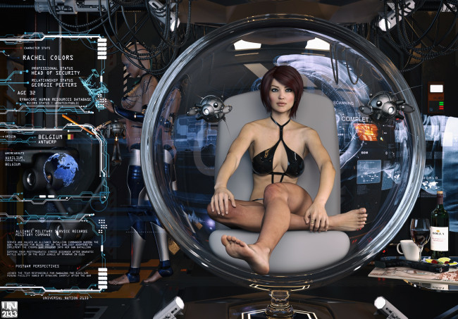 Обои картинки фото universal nation, 3д графика, фантазия , fantasy, фон, взгляд, девушка