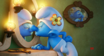Картинка мультфильмы smurfs +the+lost+village кадр смурфы персонажи роль мультфильм 3
