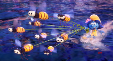 обоя мультфильмы, smurfs,  the lost village, роль, смурфы, кадр, мультфильм, 3, персонажи