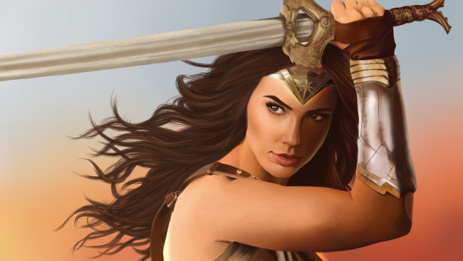 Обои картинки фото рисованное, кино, wonder, woman