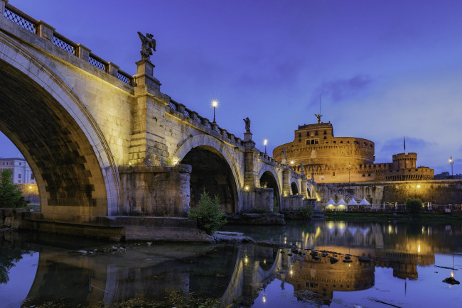 Обои картинки фото castel sant`angelo, города, рим,  ватикан , италия, простор