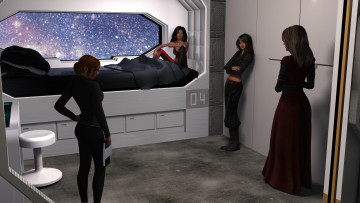 Картинка 3д+графика фантазия+ fantasy девушки взгляд фон