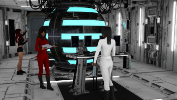 Картинка 3д+графика фантазия+ fantasy девушки взгляд фон