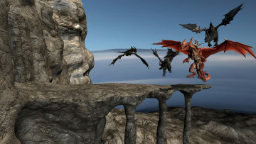 Картинка 3д+графика фантазия+ fantasy дракон фон взгляд девушка