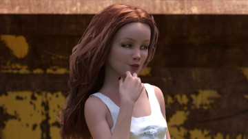 Картинка 3д+графика люди+ people девушка взгляд фон