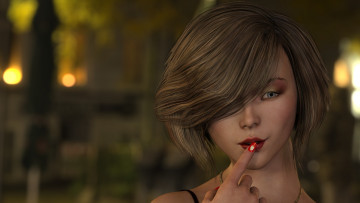 Картинка 3д+графика портрет+ portraits фон взгляд девушка