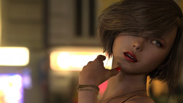 Картинка 3д+графика портрет+ portraits взгляд девушка фон