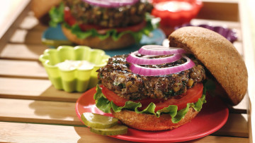 Картинка еда бутерброды +гамбургеры +канапе стол фаст-фуд тарелка бургер