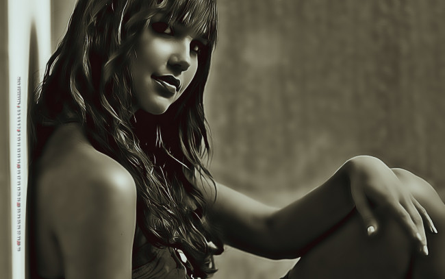 Обои картинки фото календари, компьютерный дизайн, женщина, calendar, 2019, взгляд, девушка