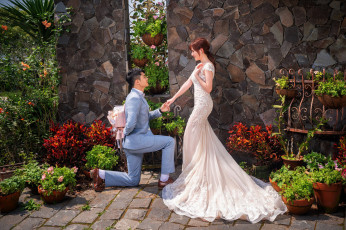 Картинка разное мужчина+женщина азиаты невеста букет