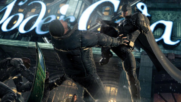 Картинка видео+игры batman +arkham+asylum бэтмен преступники бой город