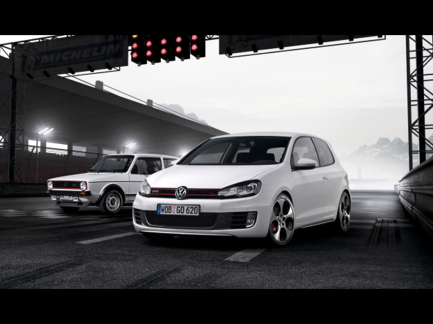 Обои картинки фото 2009, volkswagen, golf, gti, автомобили