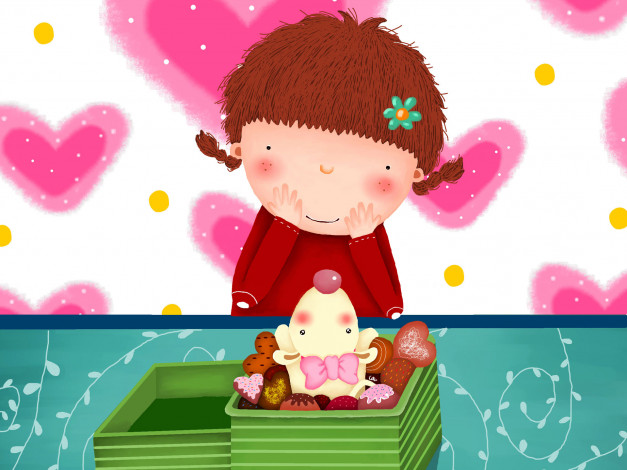 Обои картинки фото рисованные, дети