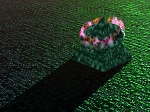 Картинка 3д графика abstract абстракции зелёный круг пирамида