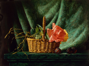 Картинка alexei antonov рисованные алексей антонов корзина роза