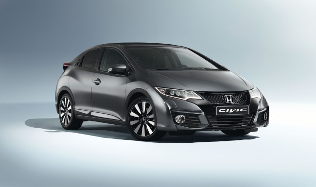Обои картинки фото автомобили, honda, civic, темный, 2014г, hatchback