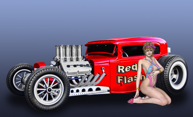 Обои картинки фото автомобили, 3d car&girl, автомобиль, взгляд, девушка, фон