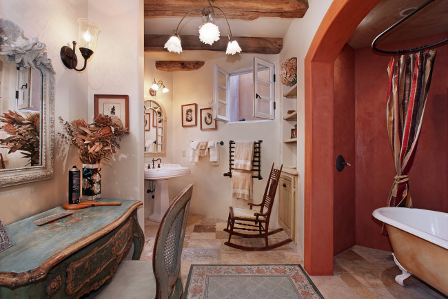 Обои картинки фото интерьер, ванная и туалетная комнаты, ванная, цветы, стиль, дизайн