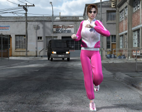 Картинка 3д+графика люди+ people улица фон взгляд девушка