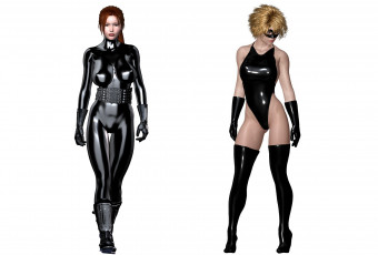 Картинка 3д+графика фантазия+ fantasy перчатки латекс взгляд фон девушки