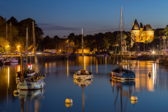 Картинка paris +pont+alexandre+iii города париж+ франция яхты замок ночь огни