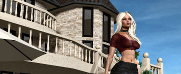 Картинка 3д+графика люди+ people блондинка фон взгляд девушка