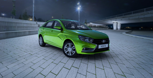 Обои картинки фото автомобили, ваз, lada, vesta, gfl, 2015г
