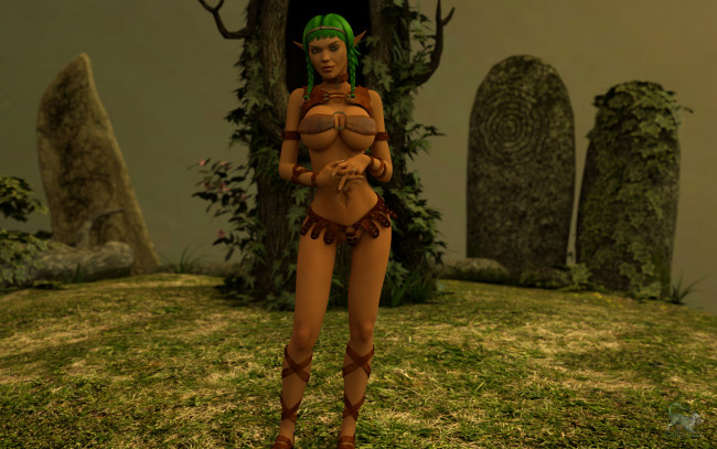 Обои картинки фото 3д графика, эльфы , elves, фон, взгляд, эльфийка