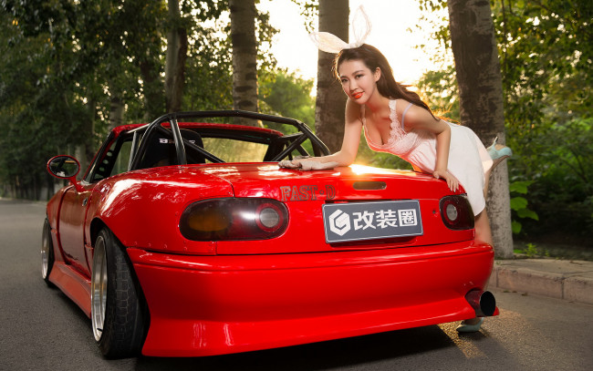 Обои картинки фото автомобили, -авто с девушками, девушка, взгляд, фон, автомобиль, азиатка