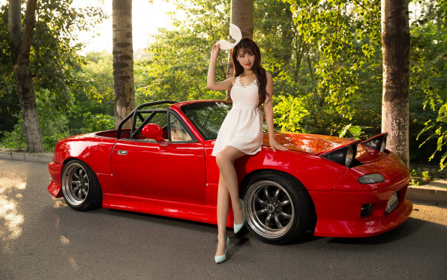 Обои картинки фото автомобили, -авто с девушками, девушка, взгляд, фон, автомобиль, азиатка