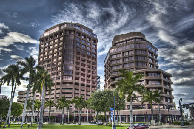 Обои картинки фото downtown west palm beach,  florida, города, - здания,  дома, высотки